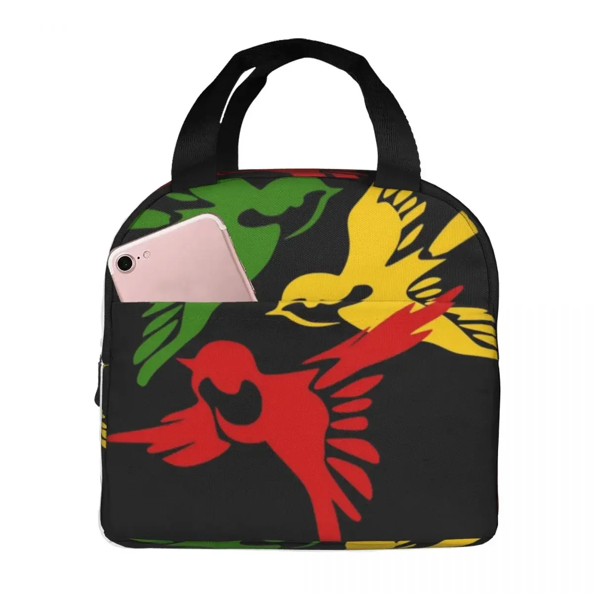 Three Little Birds Thermal Insulated Lunch Bags Reusable Food Handbags Portable Tote Lunch Box Office Pupil