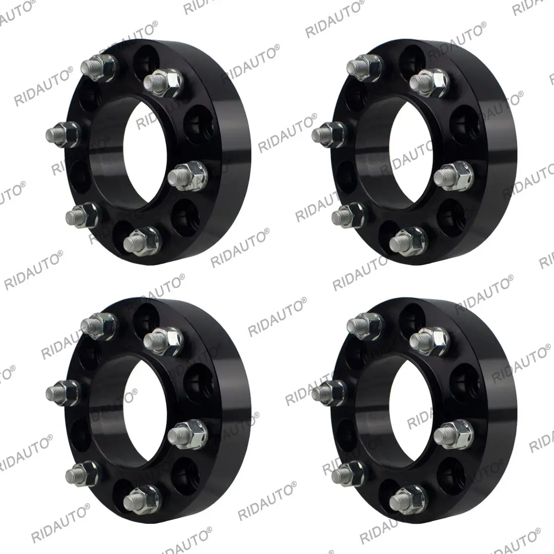 For FORD RANGER EVEREST BT50 35mm Thickness BOLT ON HUB CENTRIC SPACERS 6 x 139.7 CB 93.1 WITH M12 X 1.5 OPEN NUTS IN BLACK