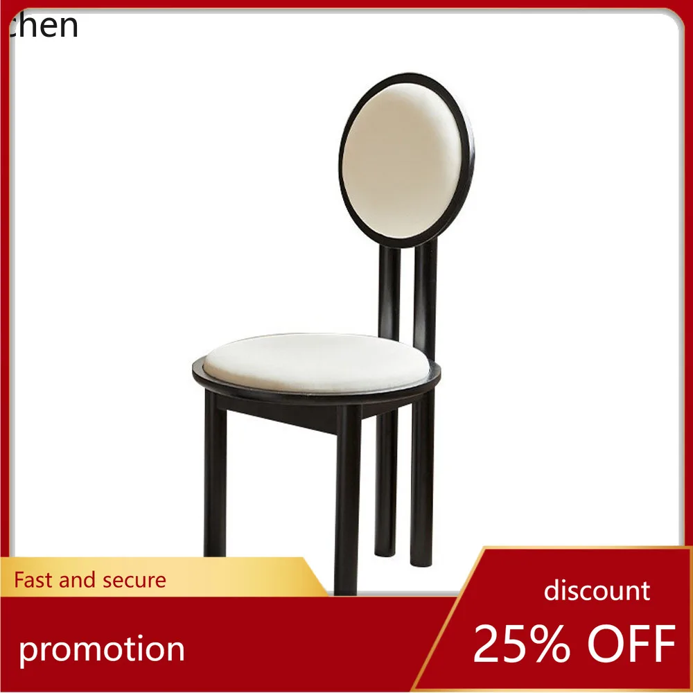 YFY Solid Wood Dining Chair Backrest Chair Vintage Bedroom Dressing Desk Chair