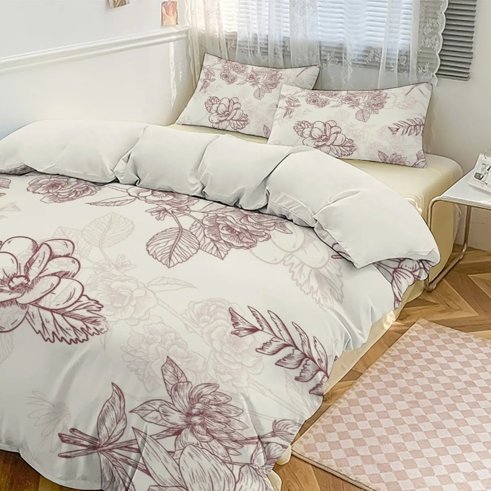 

Luxe Vibe! Elegant Floral Bedding Set - Soft & Breathable for Refined Life
