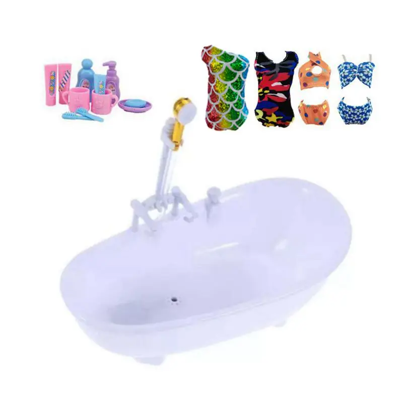 Cute Mini Bathtub Kids Toys Electric Dollhouse Furniture Doll Clothes Doll Accessories For Barbie DIY Girl Game Birthday Present