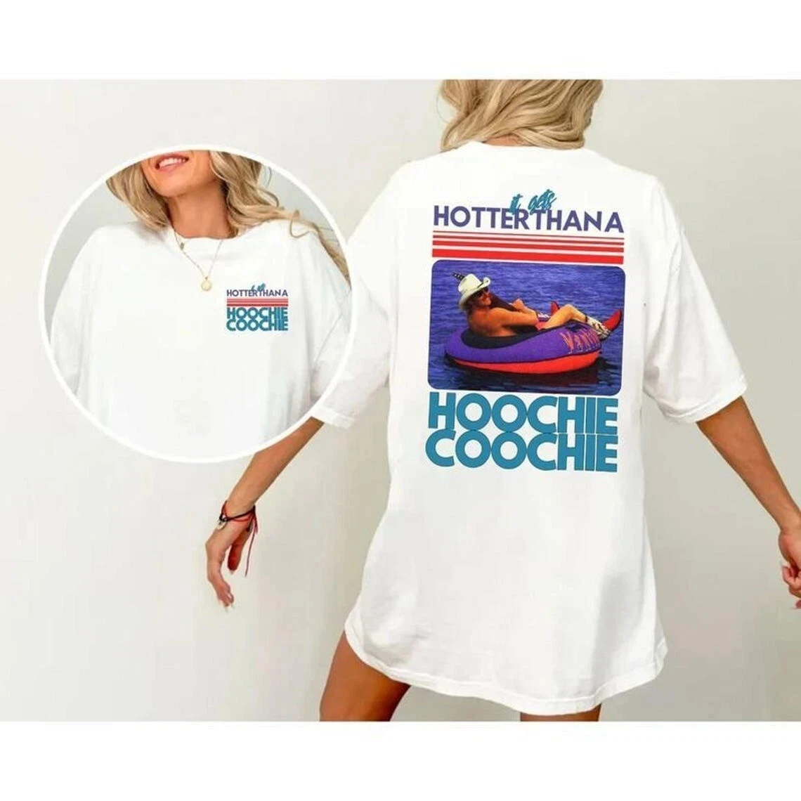 

Футболка Hotter Than A Hoochie Coochie, рубашка Meme для летних каникул, футболка с графическим принтом, рубашка с короткими рукавами, унисекс, для мужчин и женщин, лето