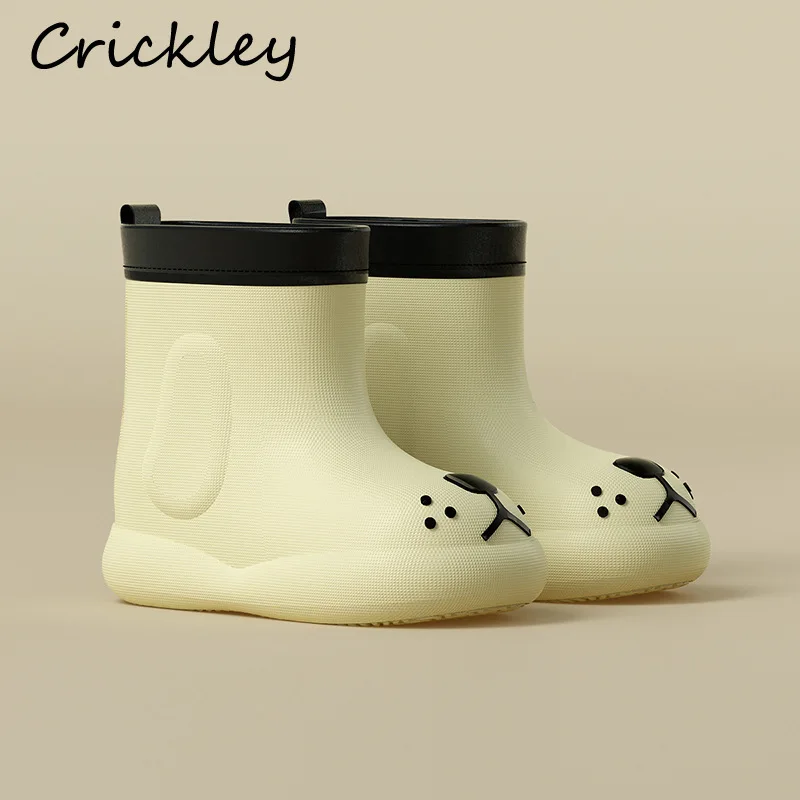 Fashion Children Rain Boots Cute Dog EVA Waterproof Boys Girls Water Shoes Design Cartoon Soft Non Slip Toddler Kids Rainboots