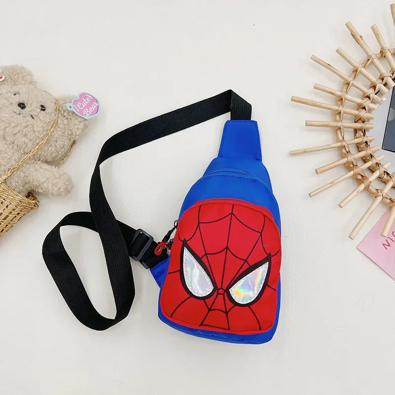 Disney Small Chest Bag Anime Spidermans Supermans Cartoon Iron-Man Pack Pocket Cross Body Shoulder Bags Fanny Handbag Outdoor