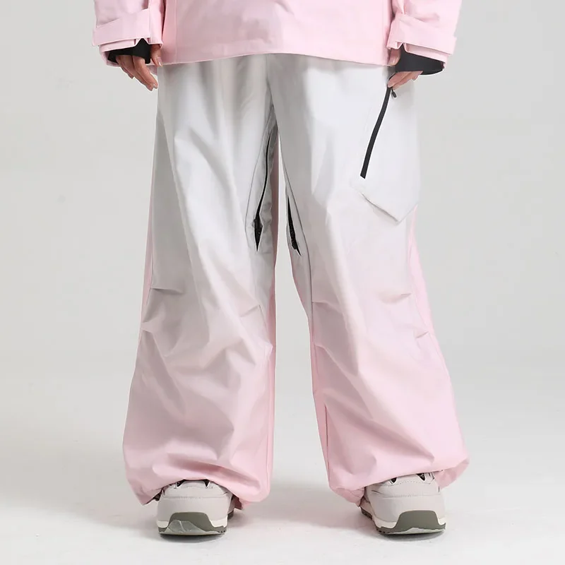 

Women Waterproof Ski Pant Windproof Men Warm Snowboarding Trousers Outdoor Winter Sports Breathable Solid Baggy Skiing Strides