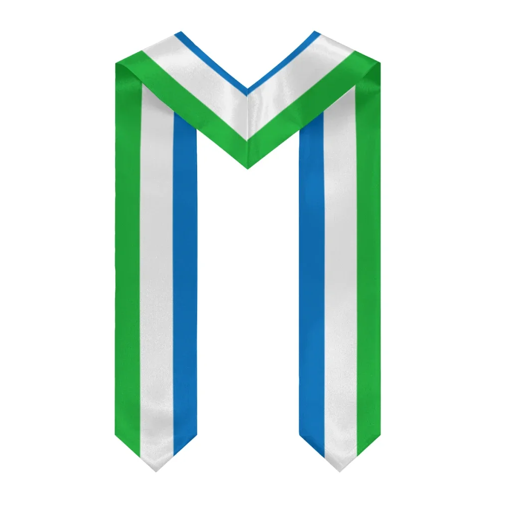 Customization More Design Graduation Shawl Sierra Leone & United States Flag Stole Sash Honor Study Aboard International Student