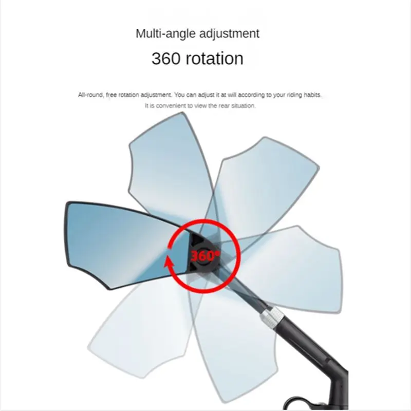 ABPF  Bicycle Anti-Glare Rearview Mirror Retractable Explosion-Proof Rearview Mirror Mountain Bike Reflector Left