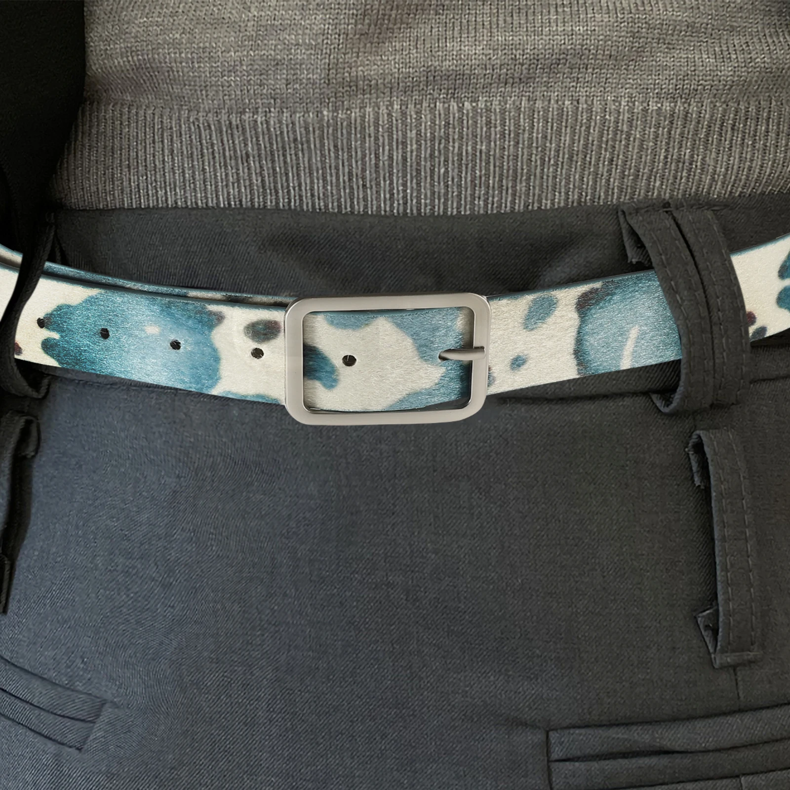 

Cow Print Belt Women PU Wide Adjustable Belts for Jeans Pants Casual Occasions Lightweight Durable One Size Fits Most