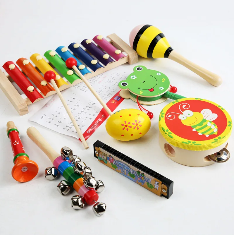 8Pc/Set Carl orff Baby Percussion Instrument Education Creative Development Wooden Music Hand Kids Learning Montessori Toys Gift