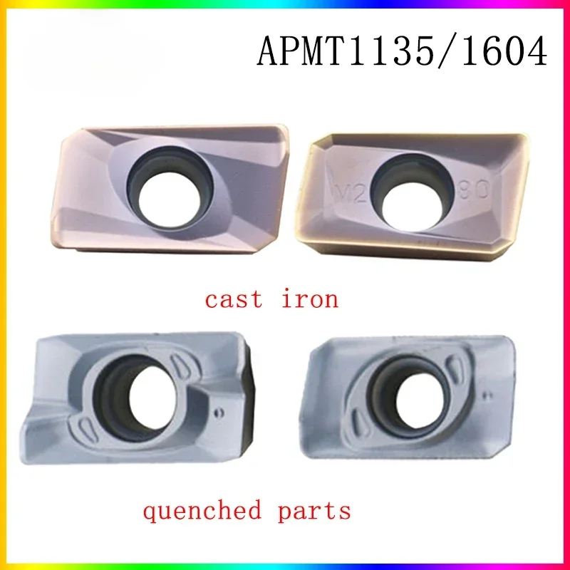 High quality APMT1135 APMT1604 inserts for Cast iron quenching APMT1135PDER APMT1604PDER XM H2 M2 blade HRC 70° carbide inserts