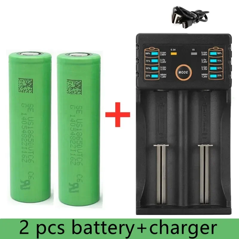 New original 3.7 V 3000 MAH 18650 battery for us18650 Sony VTC6 30A toys tools flashlight battery+USB Charger