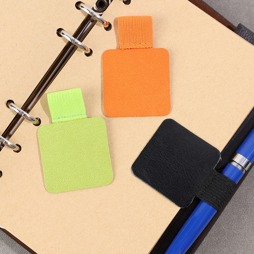 High Quality Portable Stylus Pen Holder Self Adhesive PU Leather Protective Pencil Clip Notebook Calendars Elastic Loop Cover