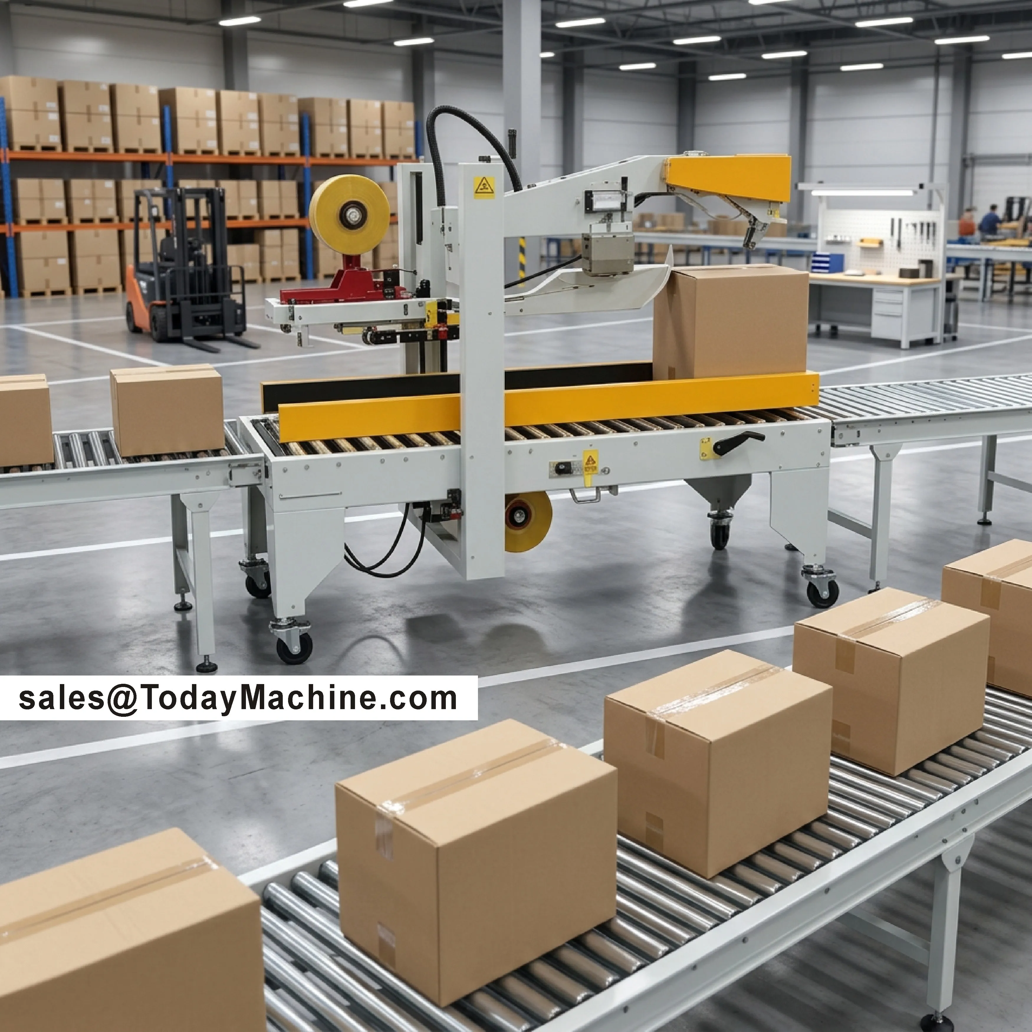 High Productivity Carton Box Sealing Tape Machine for Beverage Apparel Chemical & Textiles Case Sealer