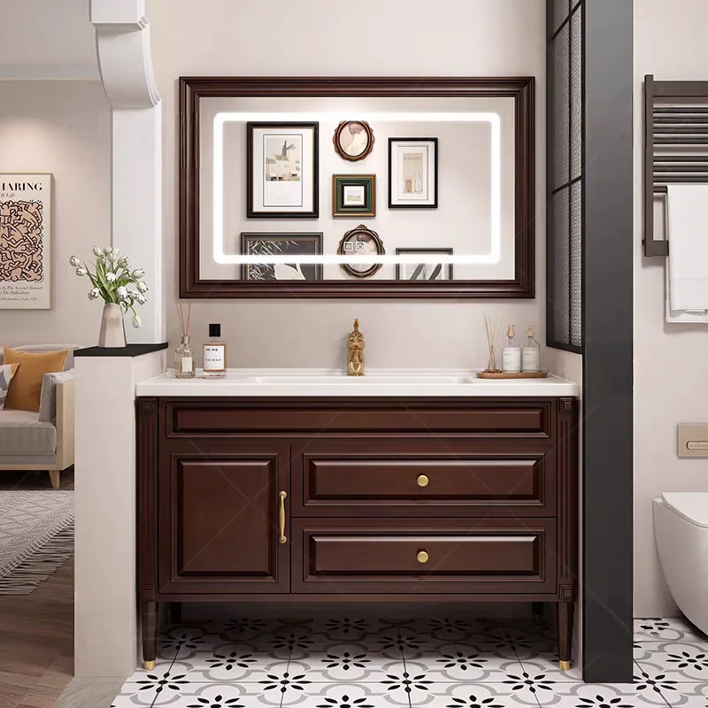 Vanity Organizer Bathroom Cabinet Storage Makeup Skincare Gadgets Decorations Cupboard Luxury Mirror Gabinete Home Furniture