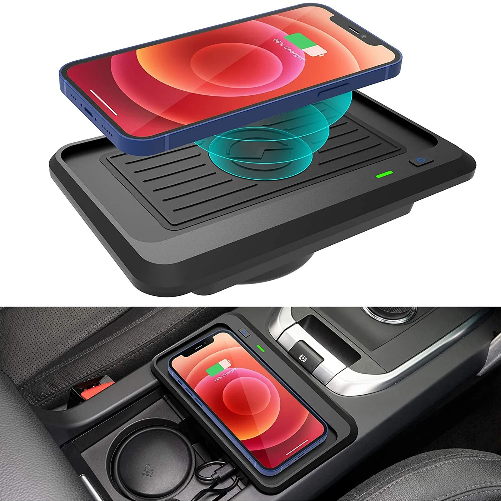 

Car Wireless Charging Pad 5W 7.5W 10W Phone Charger Car Wireless Charging Accessories For Land Rover Discovery Sport 2015‑2019