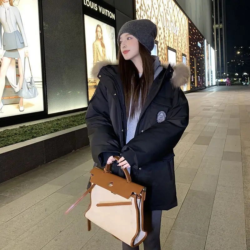 

Parkas Outdoor Womens Autumn Insulated Furry Cinched Asymmetric Adjustable Water-Repellent Belted Outwearing Lapel Warm Feminine