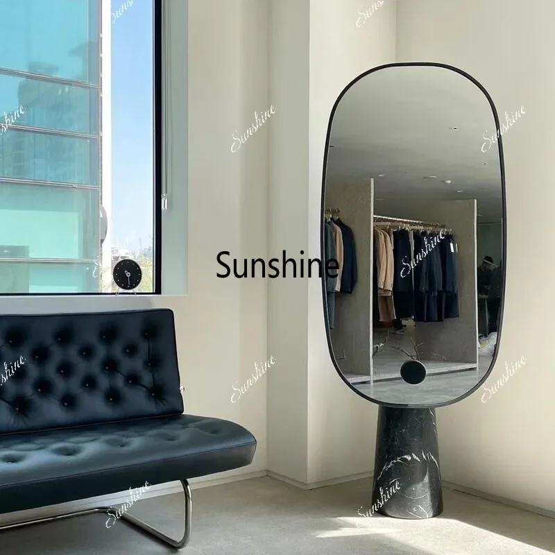 YYSculpture floor mirror household mobile bedroom wall simple and modern