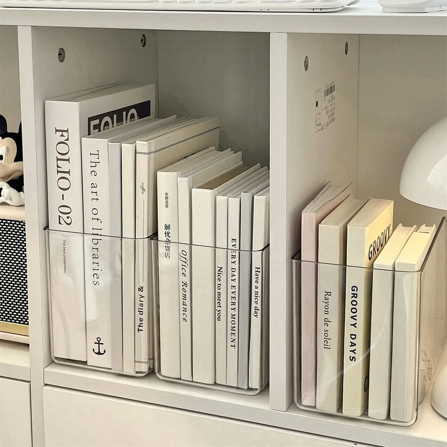 ins wind bookshelf u-shaped bookstand desktop storage finishing box transparent office desk book shelf vertical