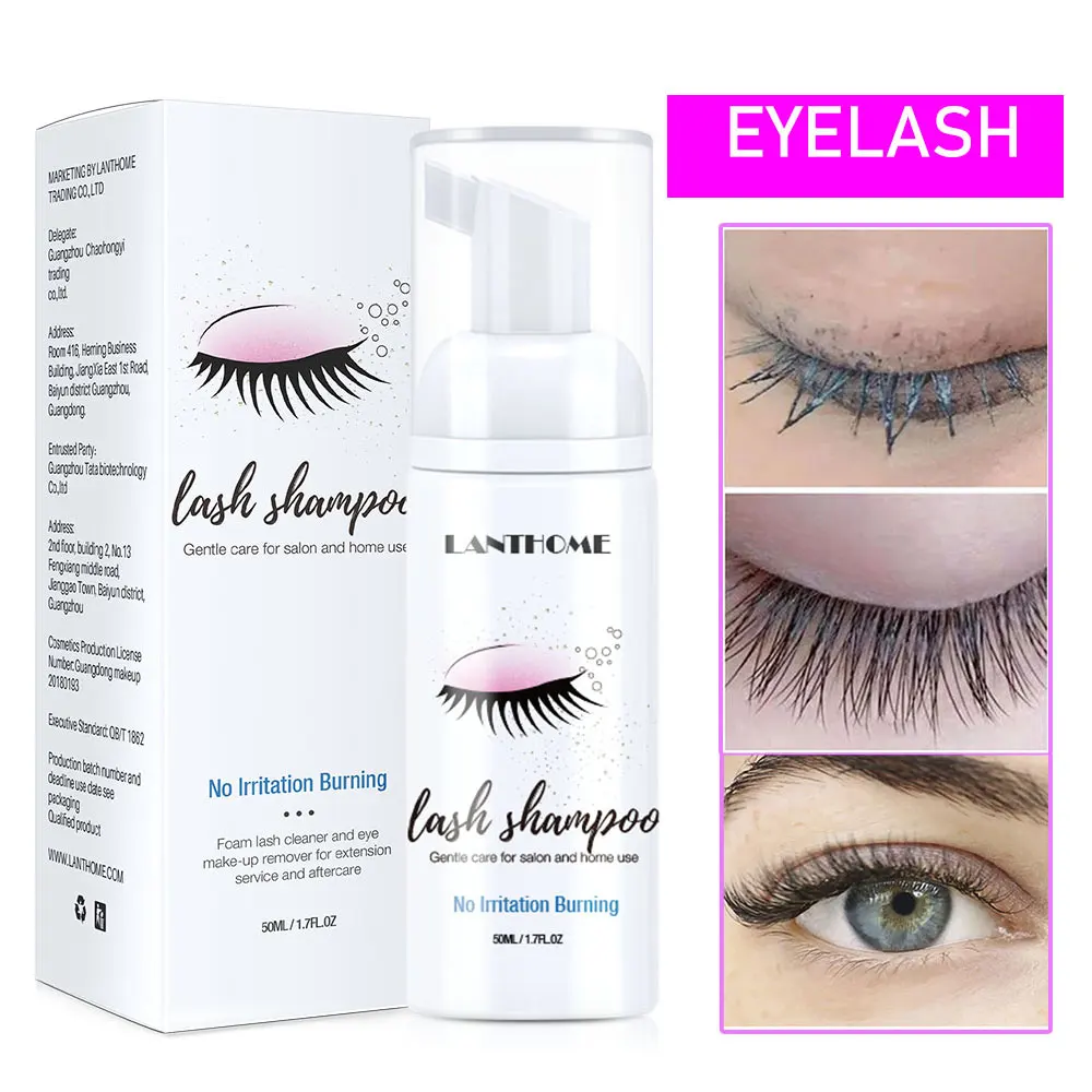 50ml Wimperverlenging Shampoo Schuim Ooglid Diepe Schone Reiniger Voor Makeup Tools Mascara Remover Lijm Salon Thuisgebruik