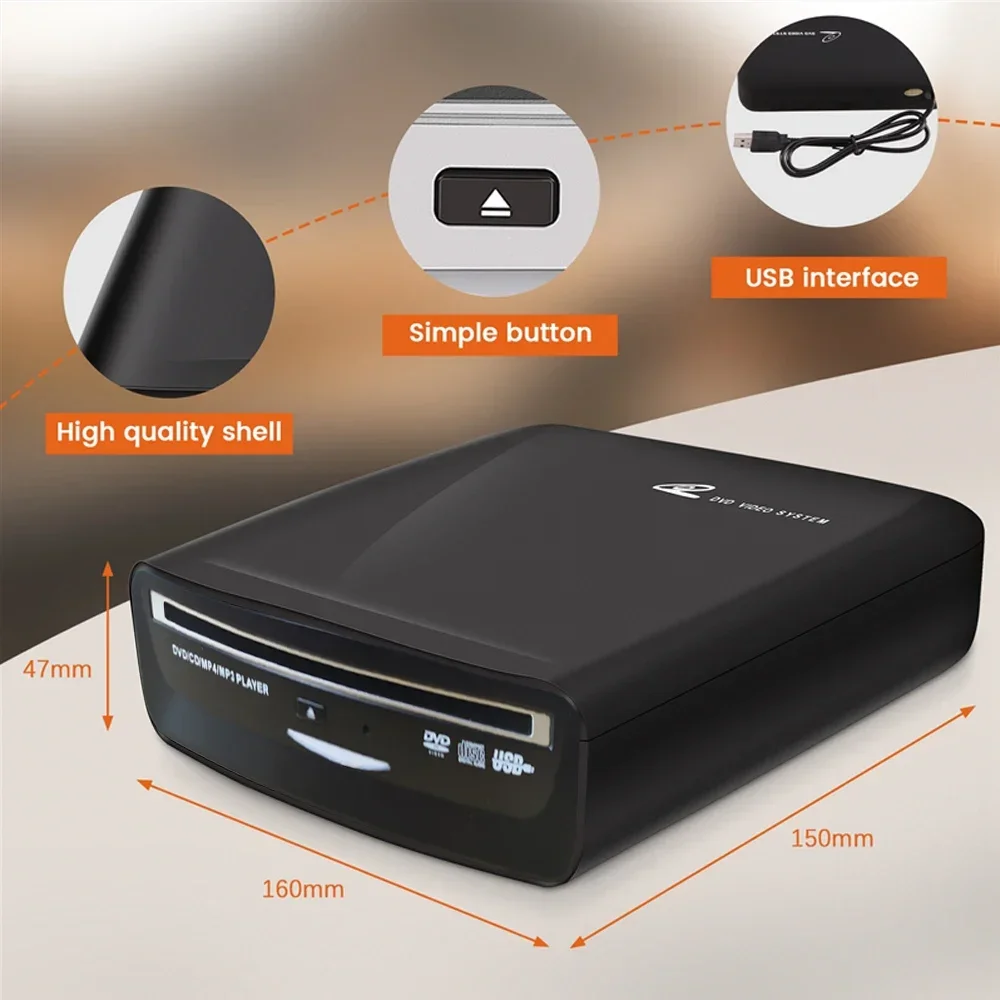 مشغل أقراص مضغوطة خارجي للسيارة لتلفزيون MP5 وLED وأجهزة الكمبيوتر ومعظم السيارات مثل اتصال Tesla Model 3 2019-2021 USB/Bluetooth، سهل الاستخدام، #5