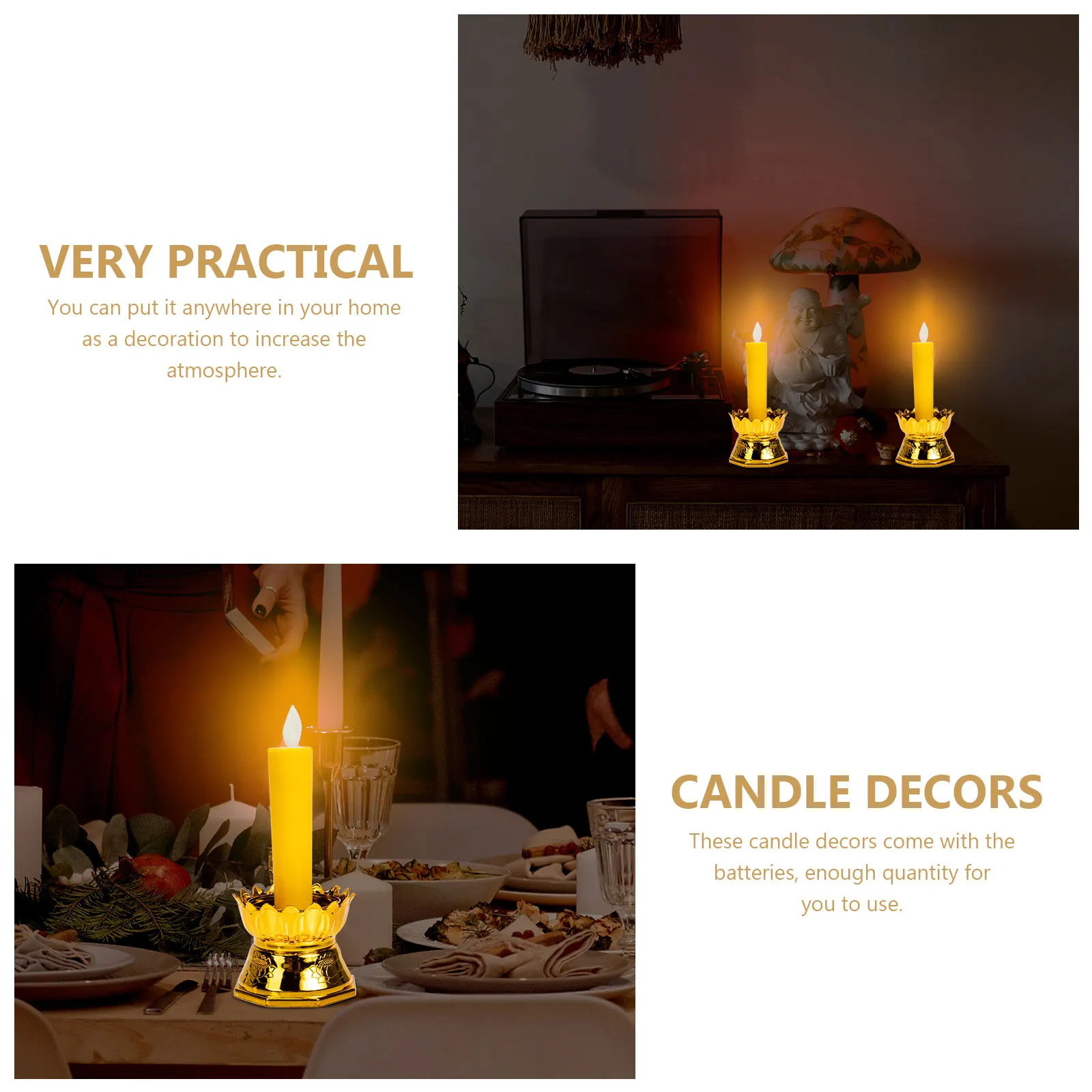 Velas Led que funcionan sin llama, luces eléctricas para decoración del hogar, iluminación ambiental segura para