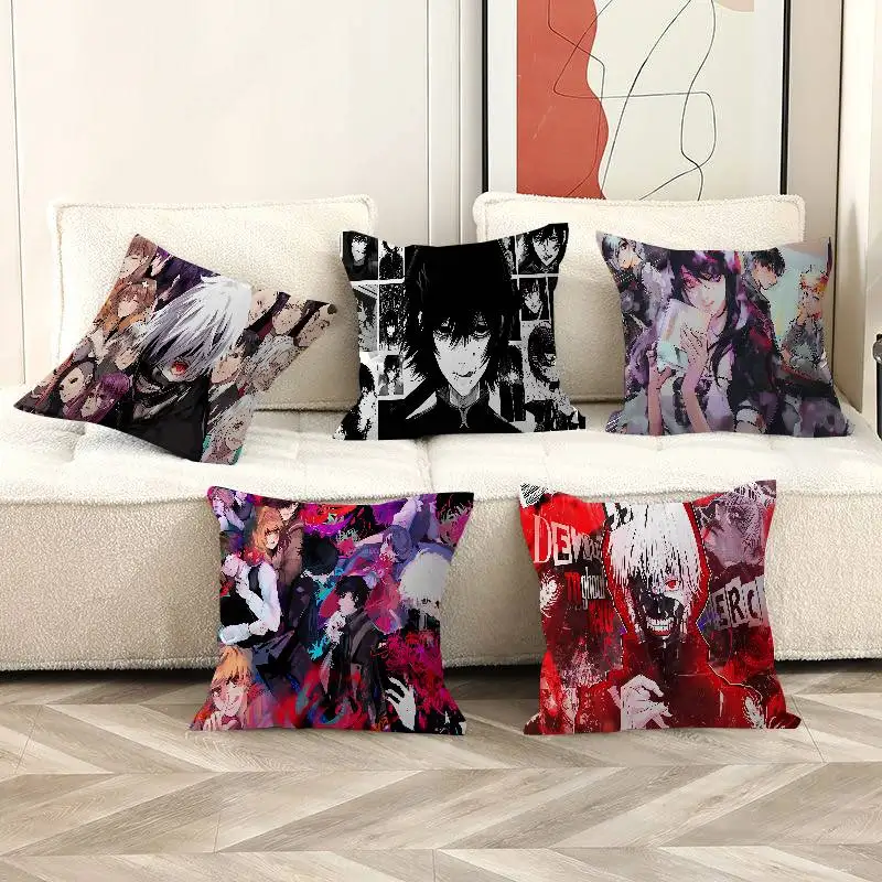 Japan Manga Tokyo Ghoul Cushion Cover Polyester Sofa Cushions Decorative Throw Pillows Home Decoration Pillowcover