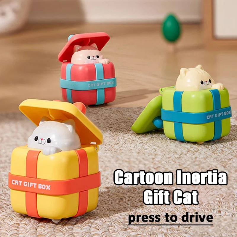 

Kids Press To Dirve Car Kids Baby Toys Cartoon Mini Inertia Cars Creative Cartoon Gift Cat Pet Toy Palstic Model Children Gift