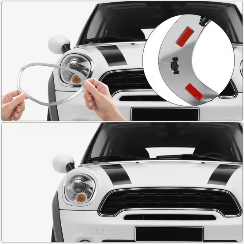 For MINI Cooper R60 Countryman S ALL4 11-16 Chrome Headlight Ring Bezel Trim Surround Cover Left Right 51139801573 51139801574