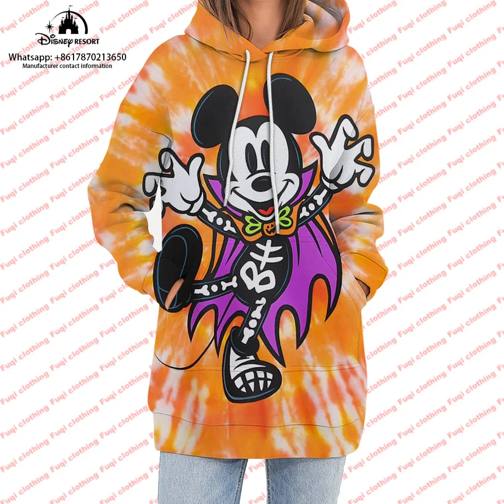 

Mickey and Minnie stylish comfortable casual sweatshirt Halloween Harajuku 3D cartoon print women's hooded sweatshirt y2k