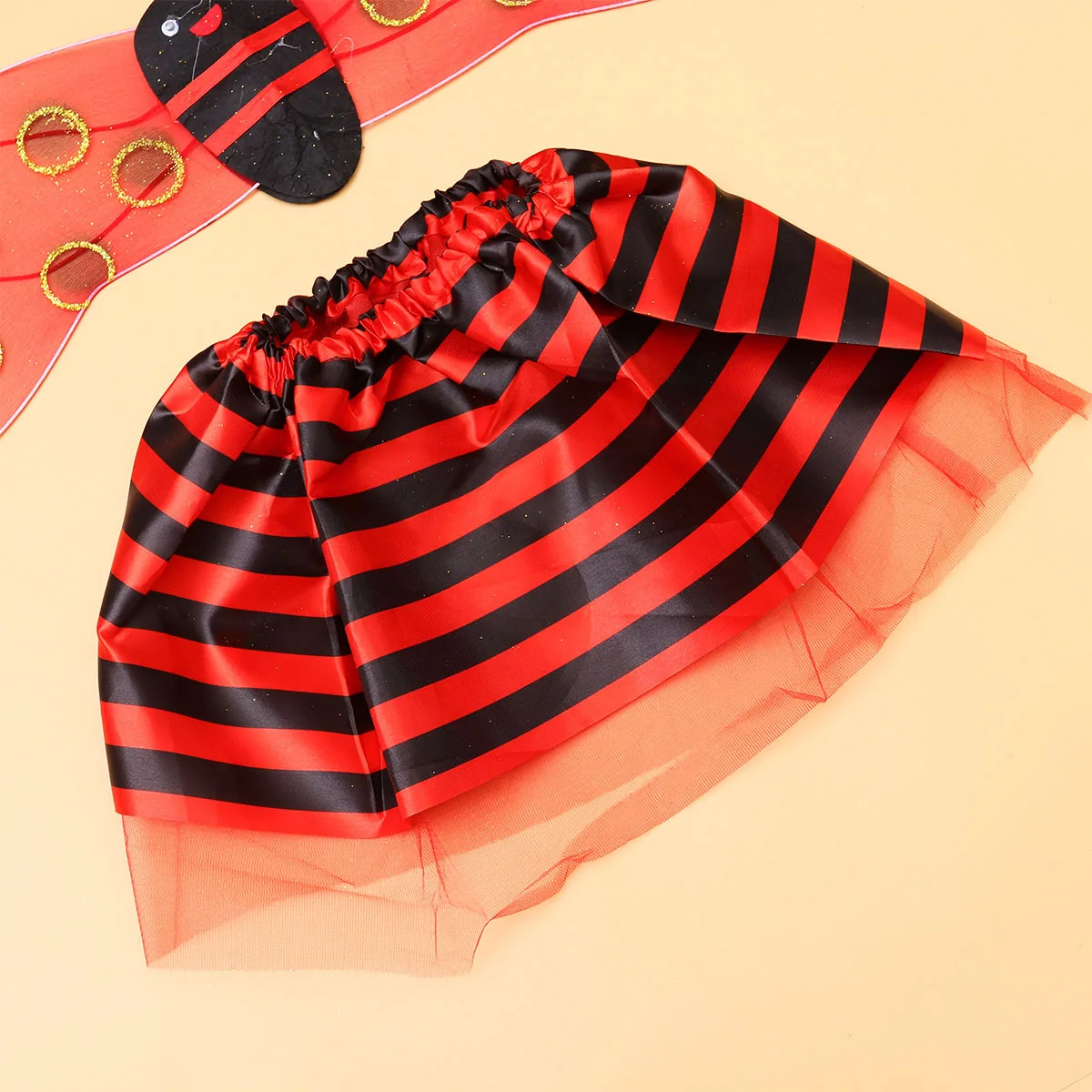 4Pcs Bee Wings Hair Skirt Fairy Wand Set Kids Costume for Stage Performance Birthday Party Preschool Event Cute Outfit