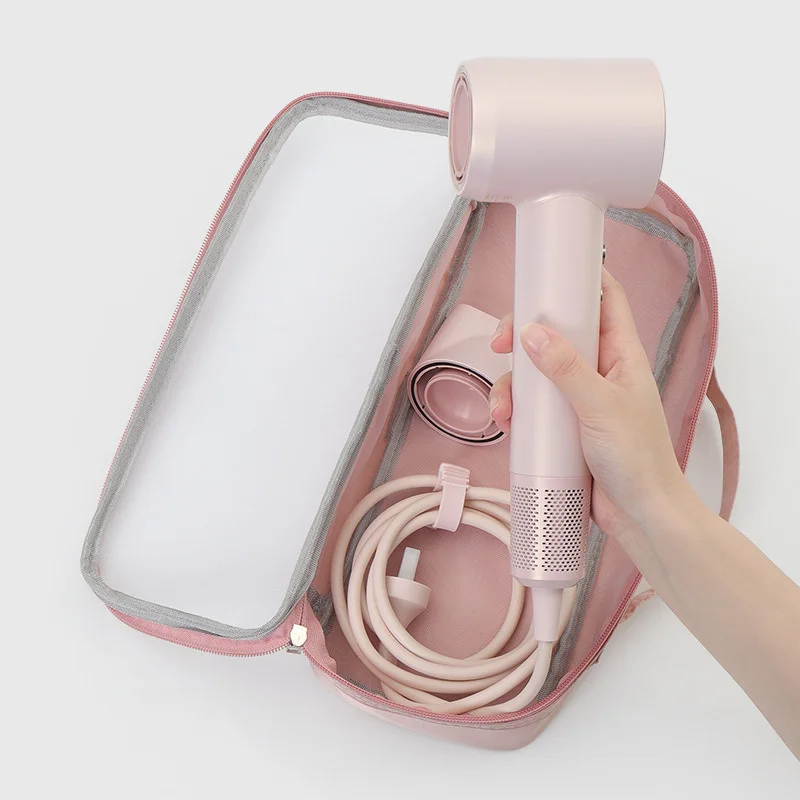 Travel Hair Dryer Carrying Case Large Capacity Hair Curler Iron Straightener Storage Zipper Closure Hairdressing Tools Organizer