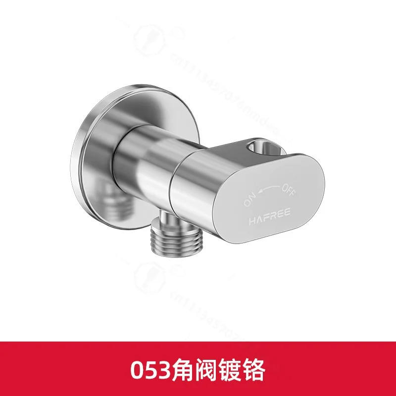 Gun Gray Solid Brass Angle Valve Bracket Integrated 4‑Way Toilet Water Stop Valve Bathroom Accessory