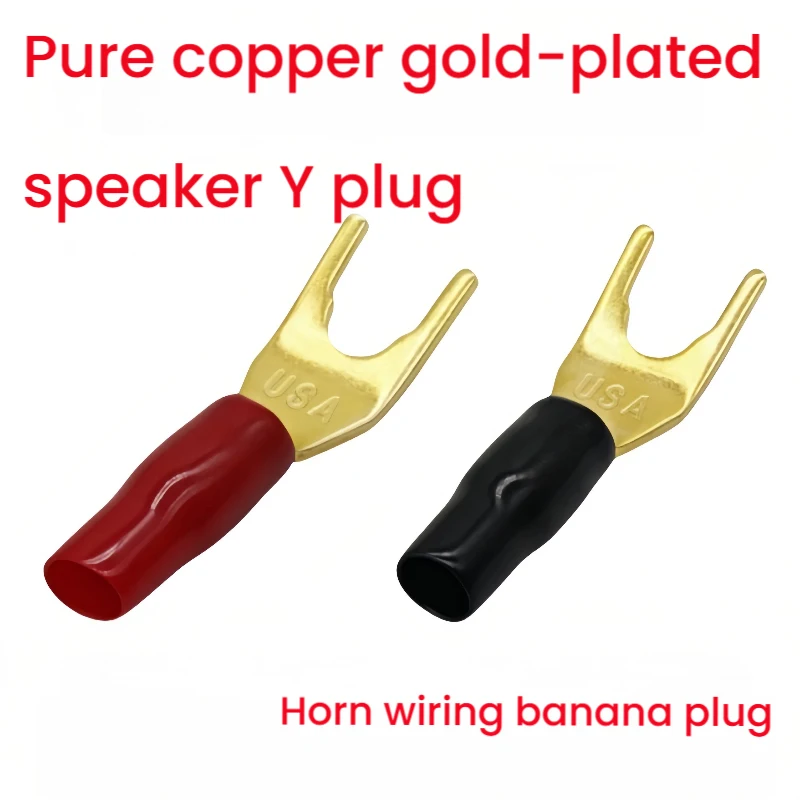 

High-Quality Gold Plated Solderless Banana Plugs with Y/U Spade Design for Speaker Wires