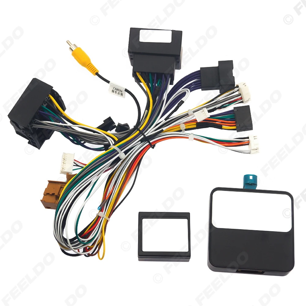 

FEELDO Car 16pin Power Cord Wiring Harness Adapter With Canbus Box For Audi Q3 2013-2017 Installation Head Unit