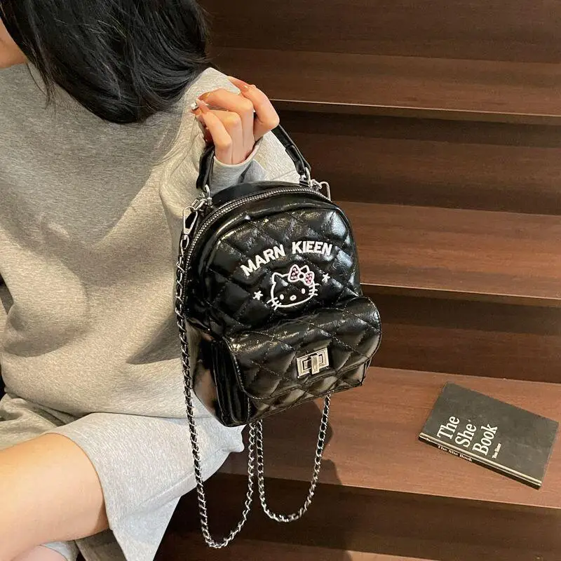 

Новинка 2024 года, рюкзак Hello Kitty Sanrio, аниме Kawaii Pu, милый маленький рюкзак для отдыха, дорожные сумки для девочек, рюкзак, праздничный подарок