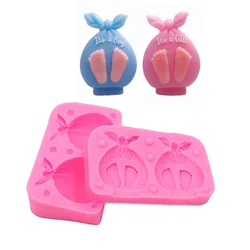 Children's Party Birthday Candles 3D 3D Baby Footprints Silicone Mould Children's Party Cake Chocolate Mould