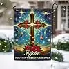 American Flag-Christian Cross Christmas Flag Rejoice For Unto Us A Savior Is Born Flag MLN4029F, Garden Flag (11.5