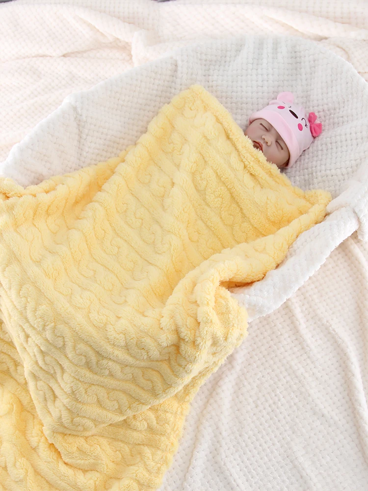 Baby Blanket Super Soft Solid Color Taffeta Newborn Swaddle Blanket Warm Children's Blanket Lightweight and Comfortable