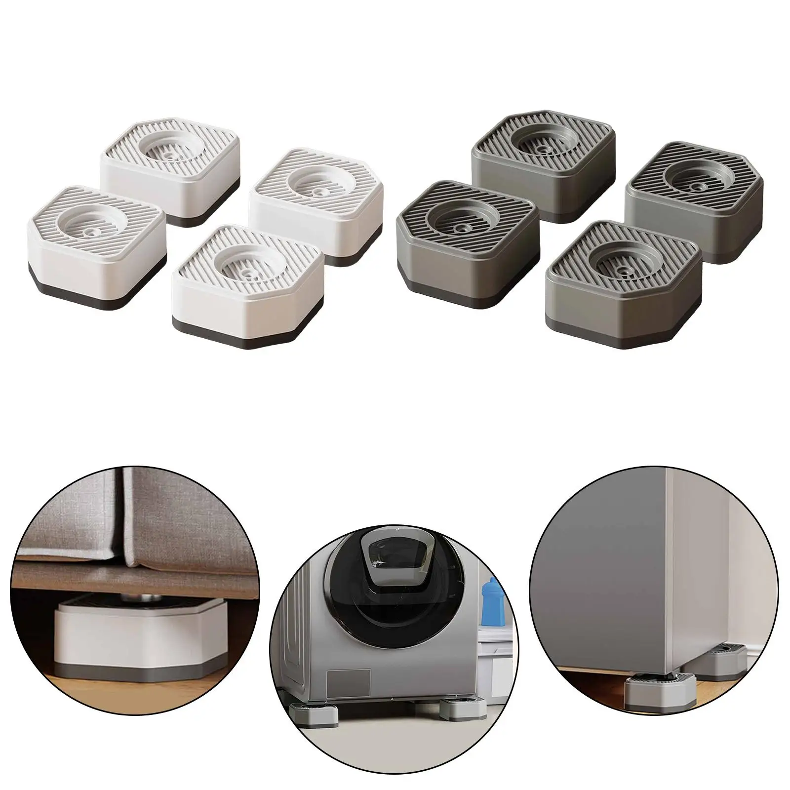 

Washing Machine Foot Pads Non Slip Shock Absorber Furniture Lifts for Table Bed Refrigerator
