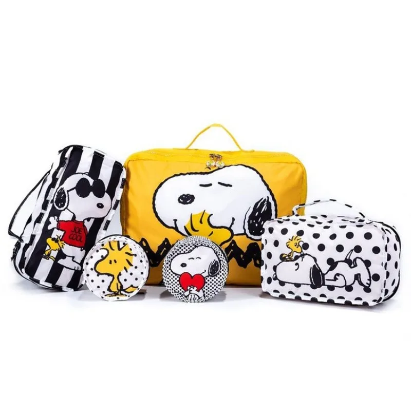 5pcs Snoopy Travel Storage Bag Anime Women Luggage Clothing Underwear Storage Bag Large Capacity Organizer Bags Toiletry Case