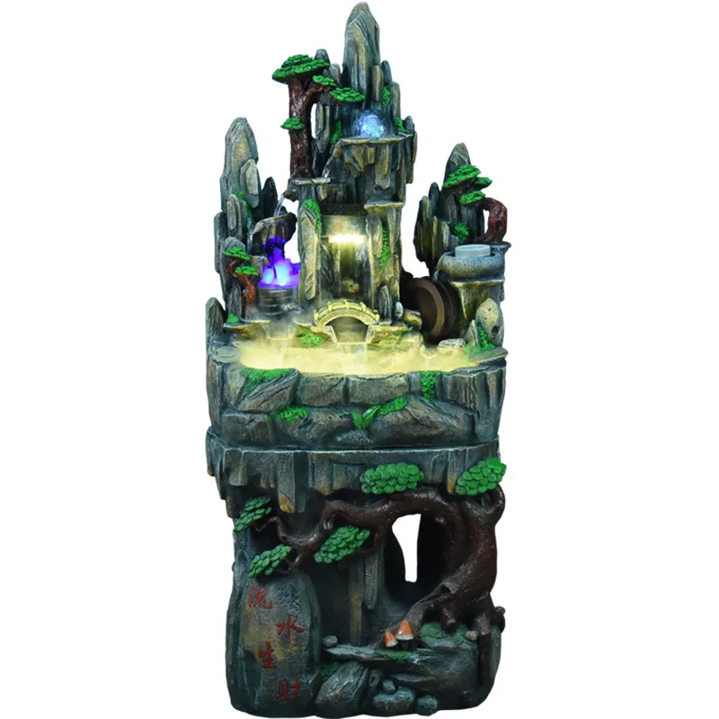 Rockery fountain flowing water ornament home decoration fish pond opening gift