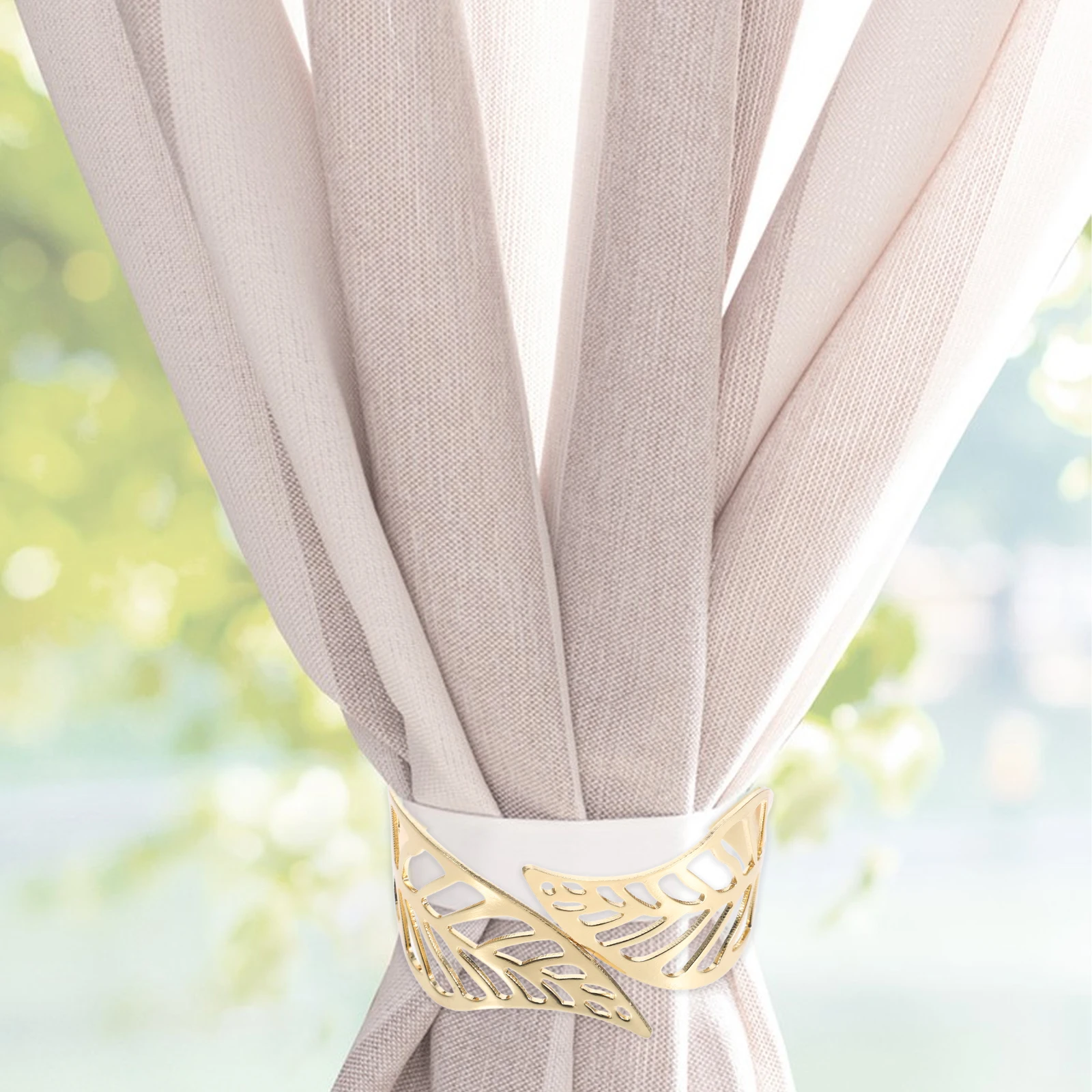 

1Pair Metal Leaves Curtain Tieback Buckles Rustic Drapery Holdbacks Decorative Curtain Holders Fasteners Curtains Tiebacks