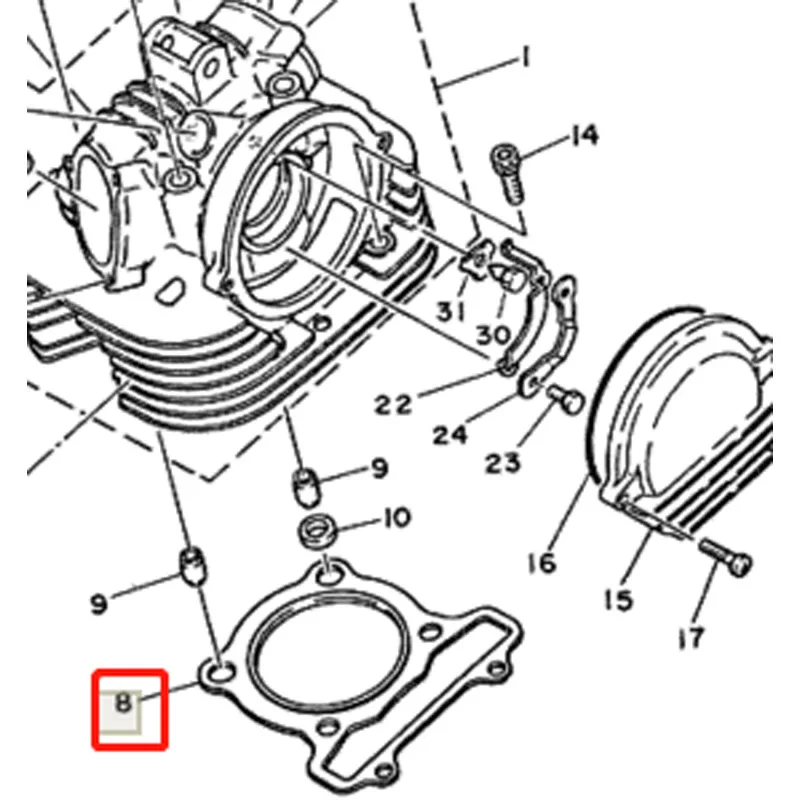 LOPOR Motorcycle Engine Cylinder Head Gasket For YAMAHA SR250 80-82 TT250 80-82 XT250 80-83 SR TT XT 3Y1-11181-09-00