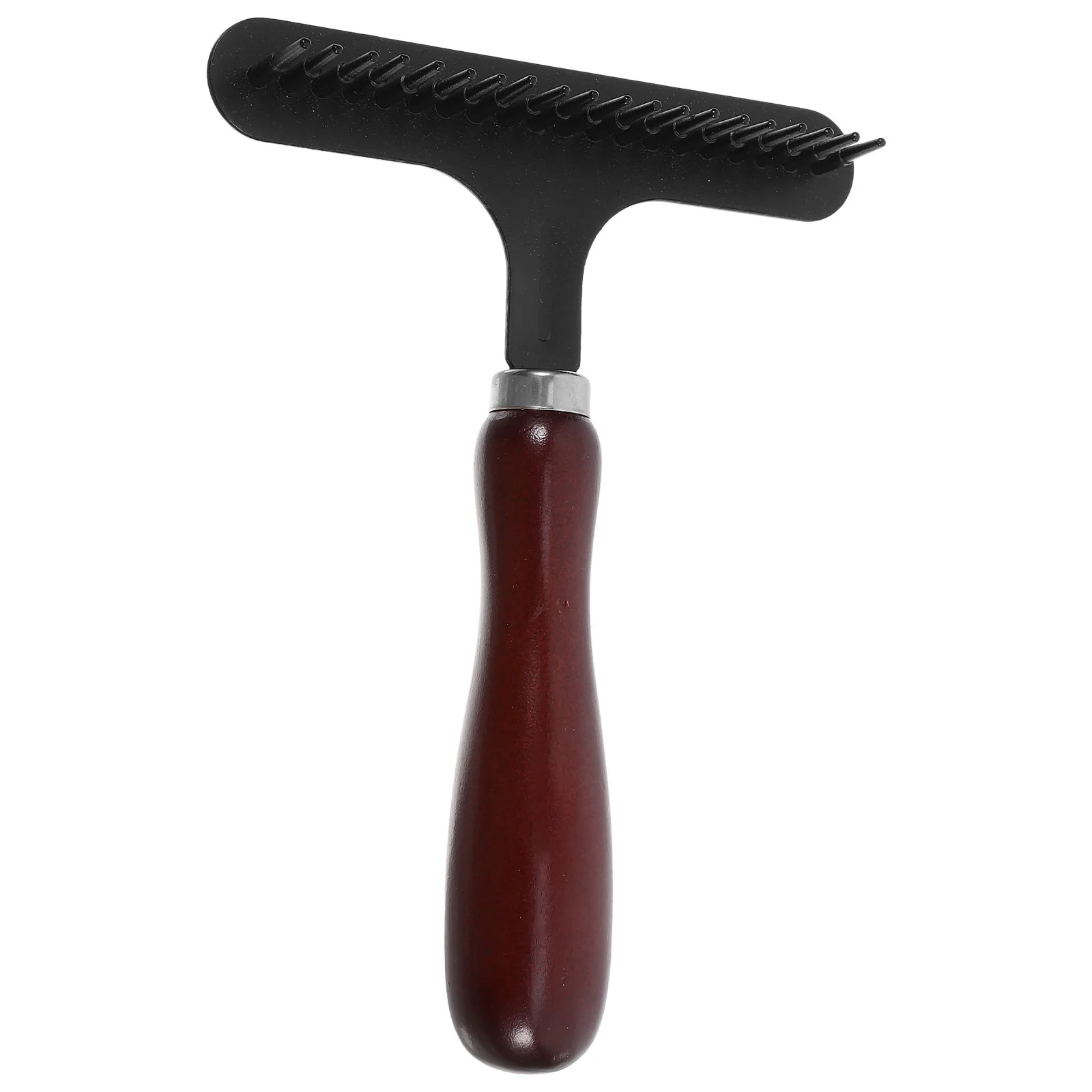 

Pet Dog Cat Comb Wooden Handle Stainless Steel Single Row Teeth Grooming Brush Removes Loose Hair Stimulates Skin Hair Follicles