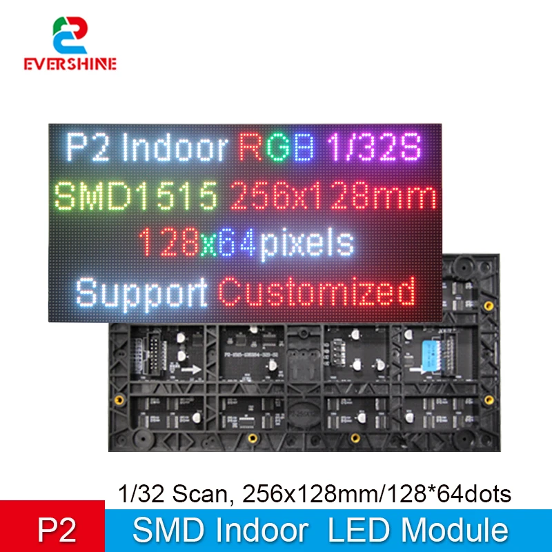 DIY LED P2 kryty kolorowy wyświetlacz 256x128mm moduł 128x64 pikseli wideo SMD1515 3840HZ odśwież 32S mały rozstaw wideo