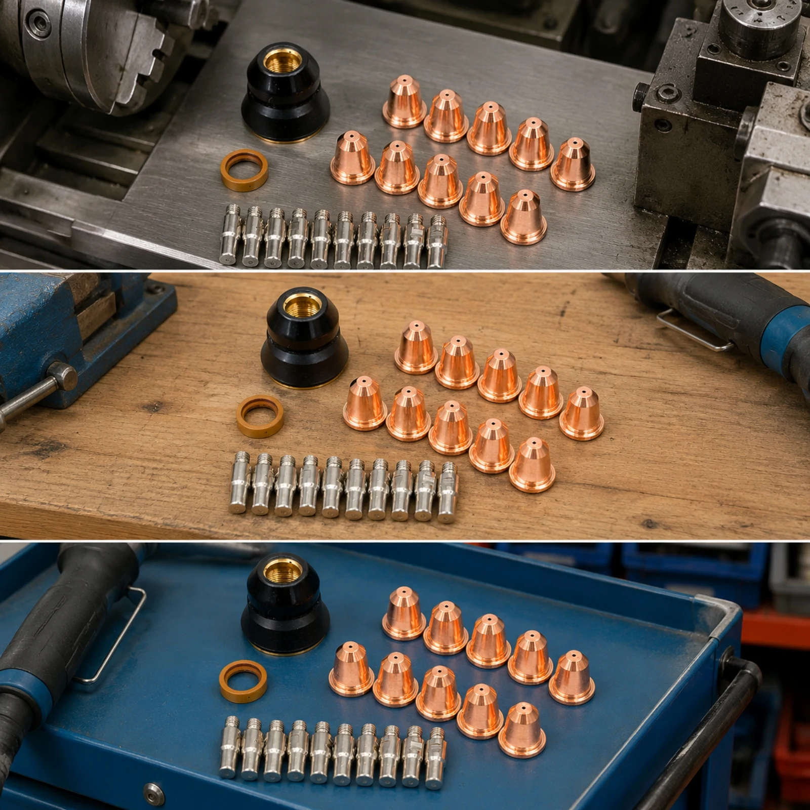 22 Pieces Arc Cutter Torch Accessory Kit Easy to Replace Arc Torch Consumables Kit Nozzles Shiny Light Duty for Welders