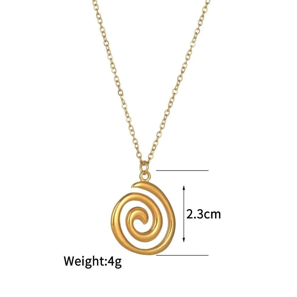 New Gothic Spiral Pendant Hollowed Stainless Steel Vortex Y2K Punk Metal Chain Jewelry Gifts