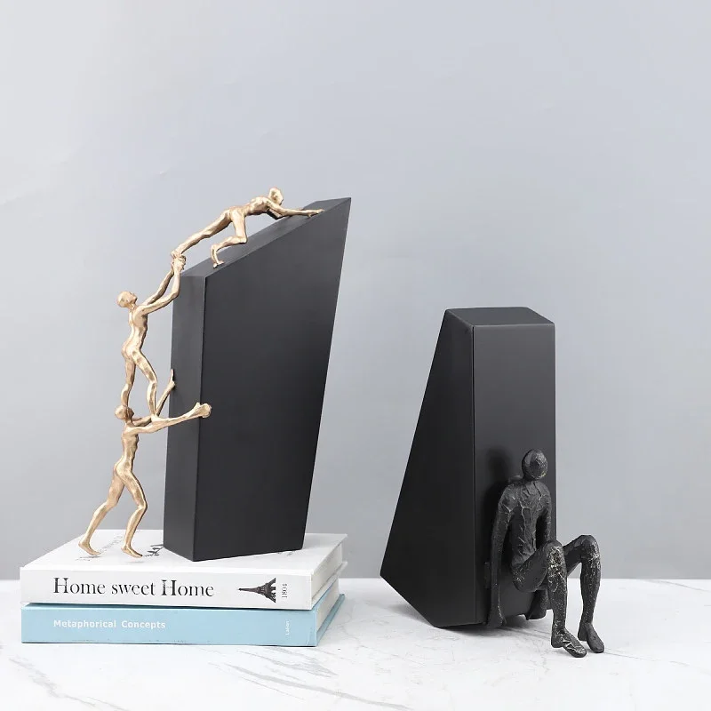 Geometric Abstract Character Sculpture Metal Handicrafts Desk Decoration Minimalist Figures Ornaments Home Decor Accessories