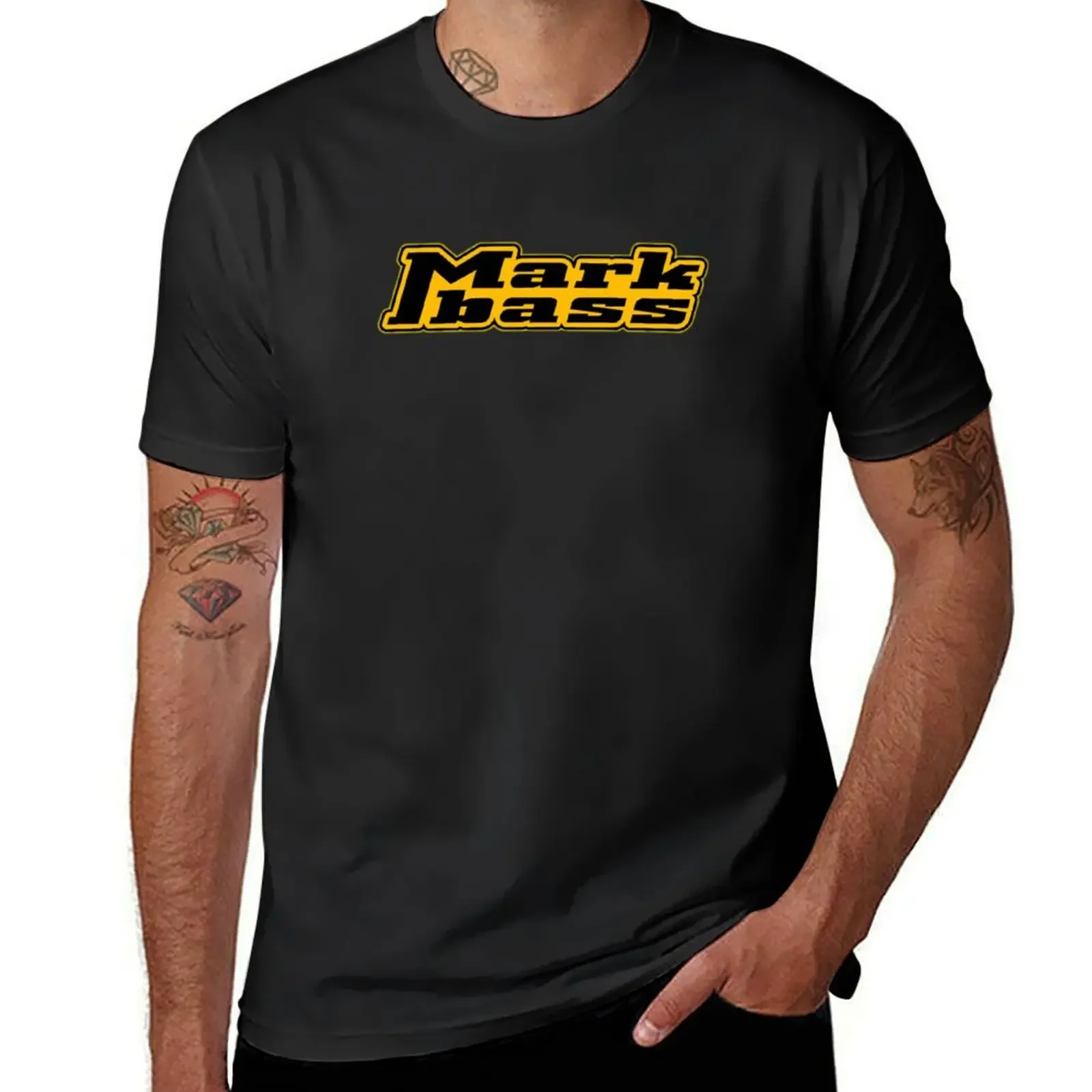 Markbass-T-shirt essencial para amplificadores gráficos para homens, Street Wear, Lista Azul, Customizeds, Nova Edição