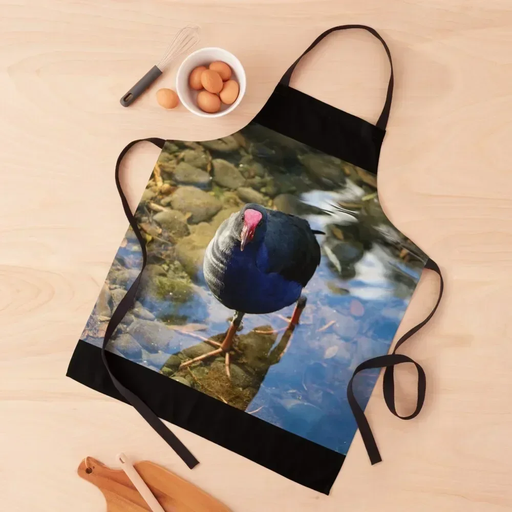 

Pukeko Swamp Hen in Pond Apron Ladies Kitchen Novel Kitchen Accessories Cooking Clothes man chef uniform Apron